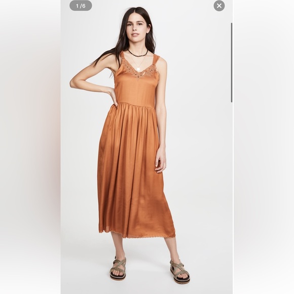 THE GREAT. Maple Leaf Dress in Montana Gold XS - Picture 3 of 12